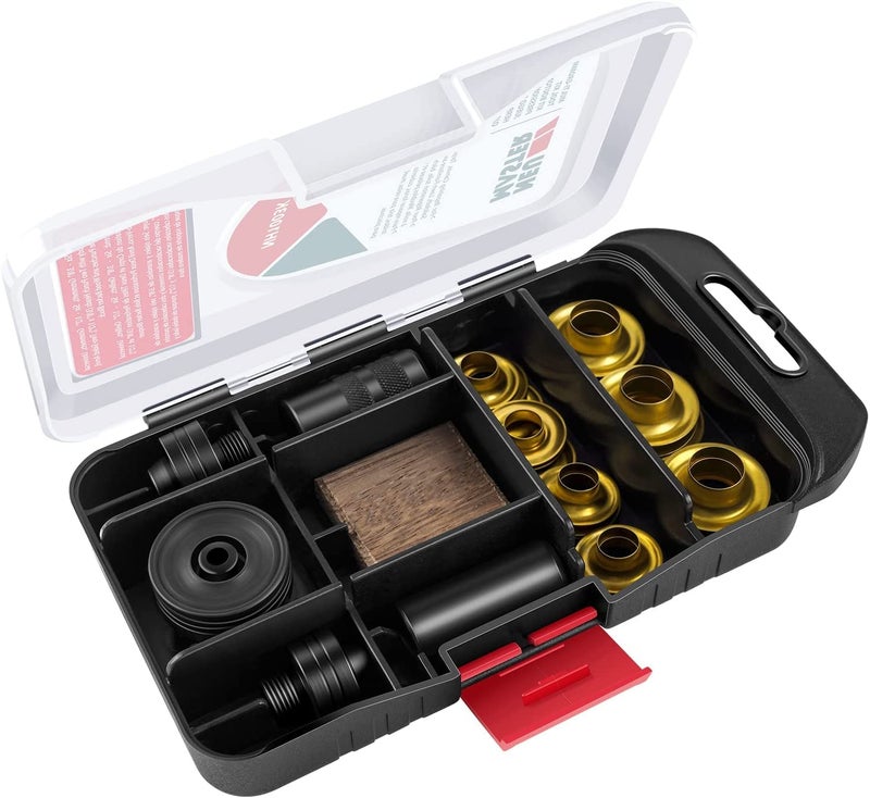 NEU MASTER Grommet Kit, NEU MASTER 3/8" and 1/2" Solid Brass Grommets with Eyelets Setting Tool and Storage Box, NH1003K - Image 1